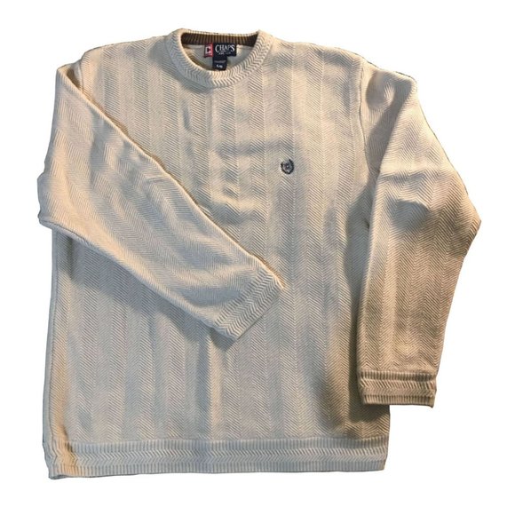 Chaps Heavy Weight Cotton Sweater White - Picture 1 of 5